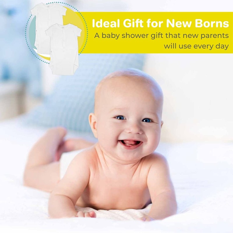 Spasilk Unisex Baby Newborn Short Sleeve Wrap Bodysuits, 2 pack,