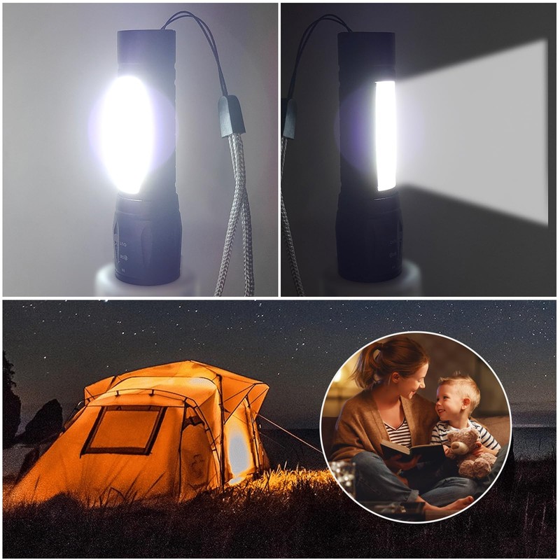 Hilngav 5 Pack Mini Small Pocket LED Flashlight USB-C Rechargeable