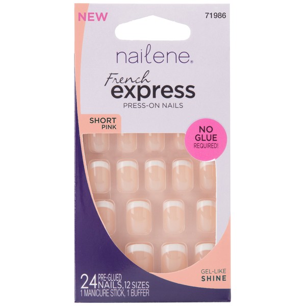Nailene French Express Ready to Wear Nails Short Pink Fuzzy