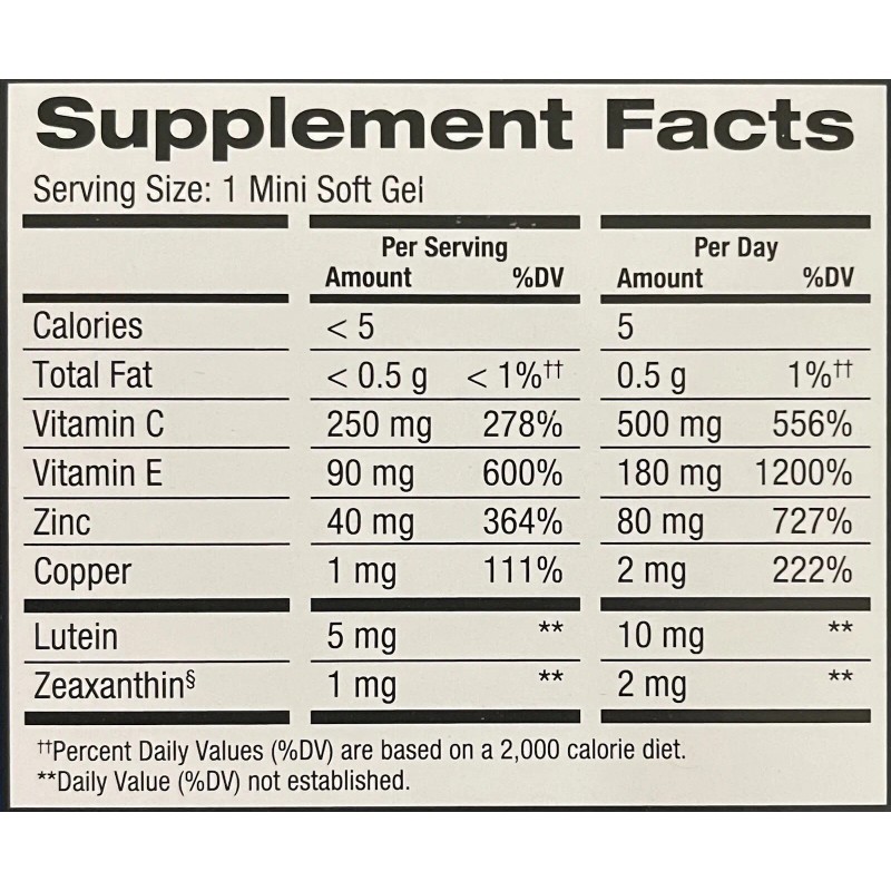 PRESERVISION Eye Vitamin & Mineral Supplement AREDS 2 Formula. 210