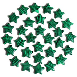 AWARDSEN 20 Pieces Star Crystal, Green Malachite Healing Stones Crystals Set, Gemstones, Green Stones, Glutstones Crystal Star Crystal for Reiki Ornaments and Meditation