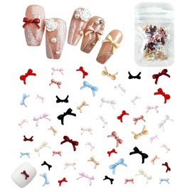 TUMETINSS Nail Parts, Ribbon, 3D, Bowknot, Decorative Parts, Nail Art, Handicrafts, Accessories, Set of 50