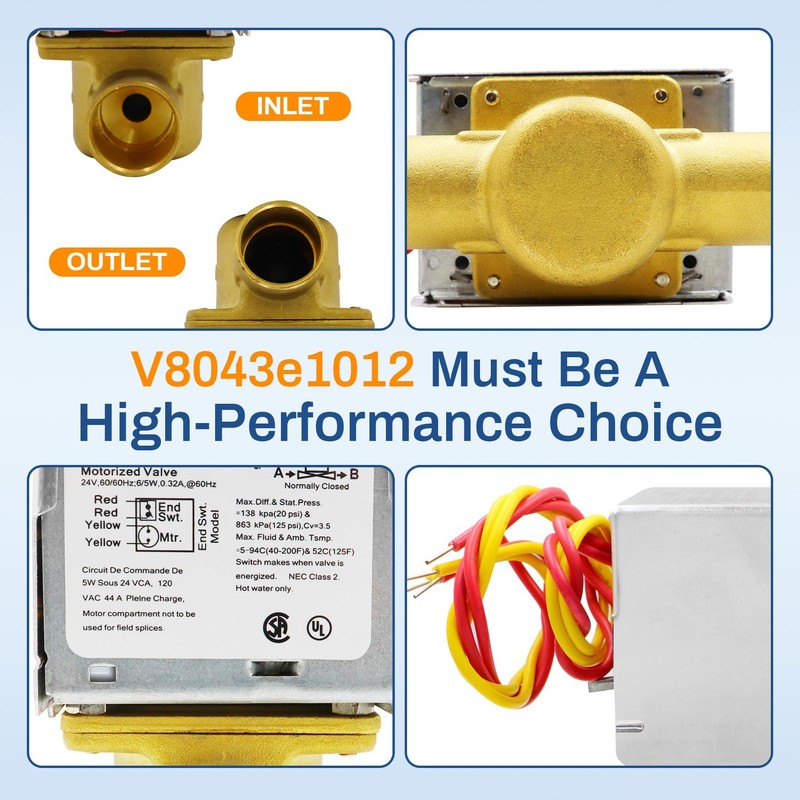 for Honeywell V8043e1012 Zone Valve, 3/4" Sweat Zone Valve Perfect