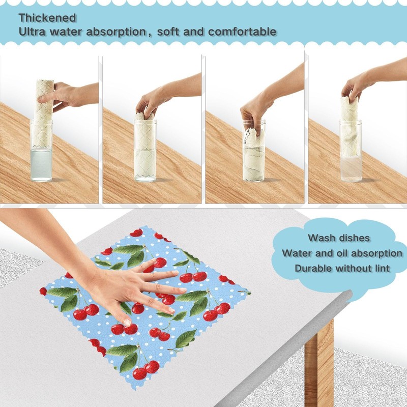 Eyanle Kitchen Towels 6 Pack Dish Cloths for Washing Dishes