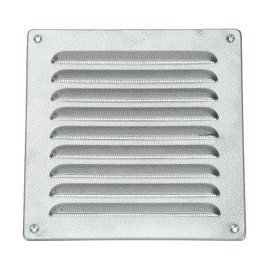 PATIKIL 8x8 Inch Aluminum Vent Cover, Screen Air Grille Ventilation Cover HVAC Louvered Grill for Home Kitchen Fireplace Bathroom Wall Ceiling, Dark Silver