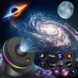 Cawevon Galaxy Projector, 4K HD Planetarium Star Projector with 13 Film Discs, 360° Rotatable Realistic Nebula Projector Night Light Projector with Timer & Dynamic Meteor for Bedroom