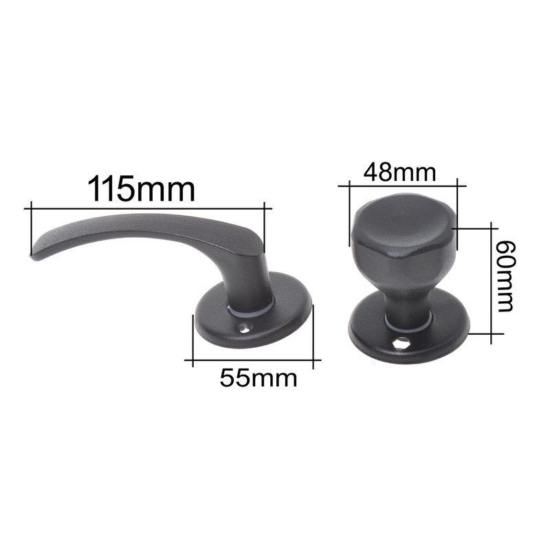 Aqbau® Door Handle with Door Knob Rotatable | Button Push