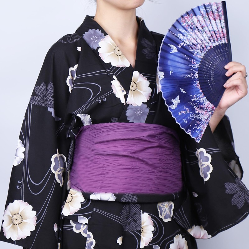 TOuWA Crinkled Waist Belt, Sash, Solid, Solid, Adult, Women's, Yukata,