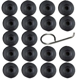 DEROACE 20pcs 17mm Wheel Lug nut Covers caps + Removal Tool, Car Wheel Lug nut Covers auto tire Bolt caps, Wheel Bolt Cover dismantle Replacement 1K0 601 173 for VW, Jetta,Passat GTI, CC （Black）