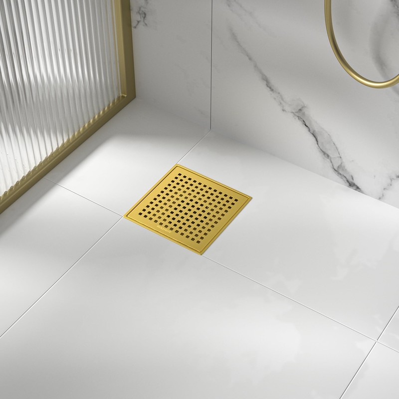 Bernkot Square Shower Drain 6", 304 Stainless Steel Floor Drain