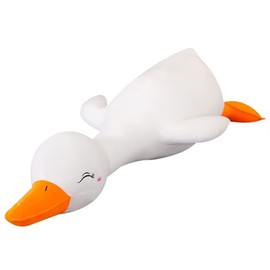 AIXINI White Duck Plush Stuffed Animal, Super Soft Hugging Pillow for Kids Bedding (White Smiling Eyes, 43.3inch)
