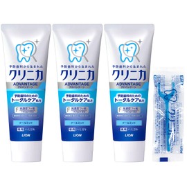 【Amazon.co.jp Exclusive】Clinica Advantage [Quasi-drug] Toothpaste, Cool Mint 4.6 oz (130 g) x 3 + Floss-attached Toothpaste, High-concentration Fluoride (1450 ppm) for Tooth Decay