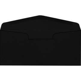 LUXPaper #10 Commercial Flap Business Envelopes | 4 1/8" x 9 1/2" | Black Linen | 80lb. Text | 50 Qty