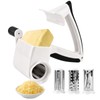 Cheese Grater Hand Crank, 3 Stainless Steel Drums ABS Cheese