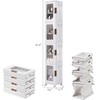 VECELO 4-Tier Tall Narrow Storage Cabinet with Movable Wheels, Adjustable
