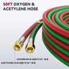 ARCCAPTAIN Grade T Oxygen Acetylene Hose, 1/4" x 50 FT