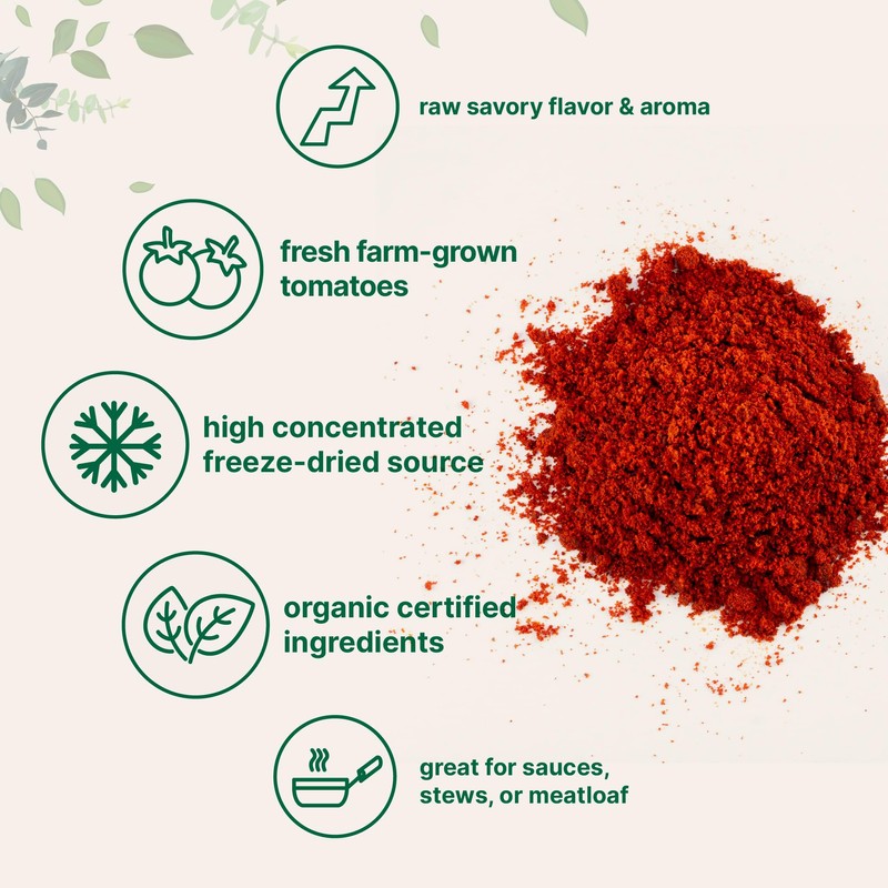 Organic Tomato Powder, 2lbs | Fresh Freeze-Dried Farm Grown Tomatoes