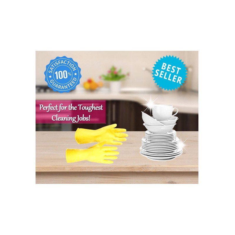 Waterproof Kitchen Cleaning Latex Gloves for Dish Washing Laundry Cleaning
