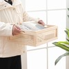 Longero Natural Pine Storage Basket with Bamboo Grid - Decorative