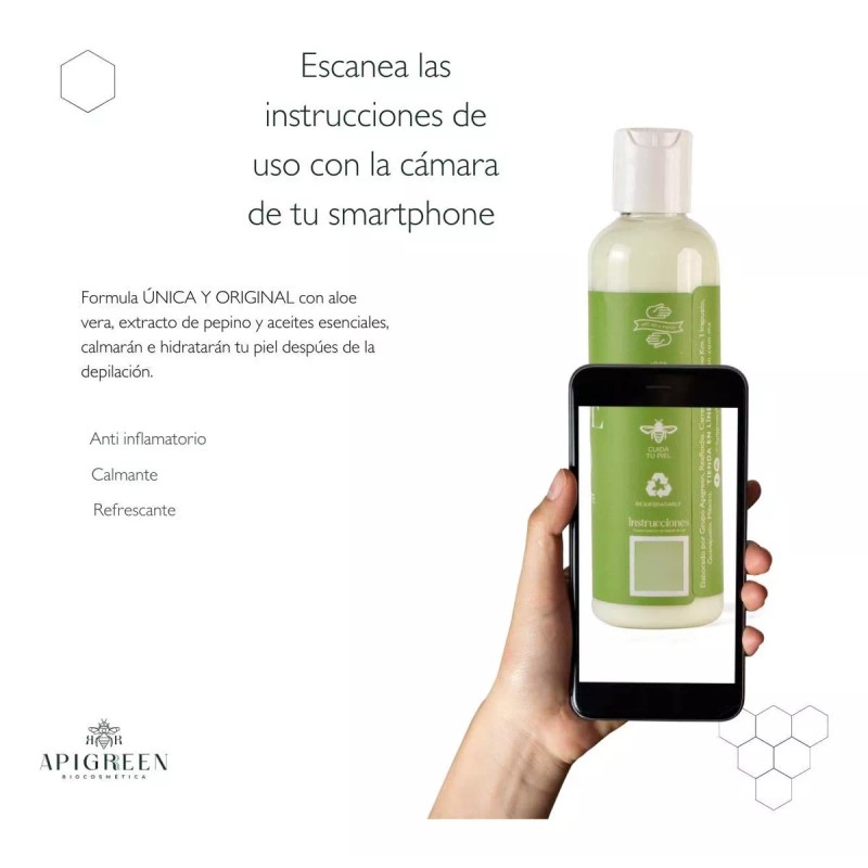 ApiGreen Pre Y Post Depilacion Talco Crema Y Agua De