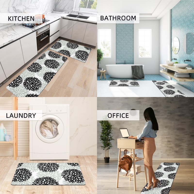 Kitchen Mats Set of 2 Cushioned Anti Fatigue Kitchen Rugs
