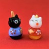 Four Cart Cute Glass Hina Doll Cat Hina Doll