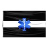 Thin White Line Flag with Grommets- 3X5 Feet-EMS Logo