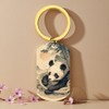 XIOUDO Ukiyo-e Panda Keychain | Japanese Nature Design, Healing Accessory,