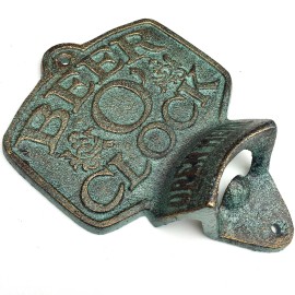 Cast Iron BEER O'CLOCK BOTTLE OPENER Home Man Cave Garage or Poolside Bar
