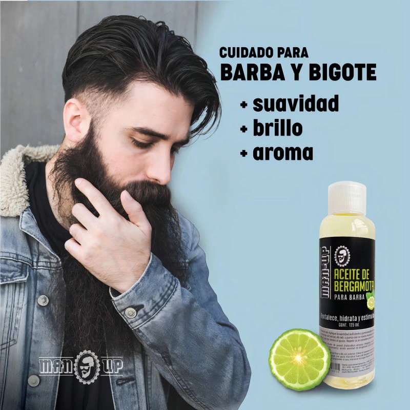 Manup Crecimiento De Barba Aceite De Bergamota 125 Ml Kit