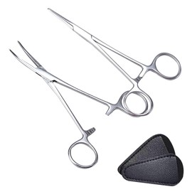 aninako 鉗子 ロック機能付き ２個セット 14cm ペアン鉗子 ペット 耳の毛抜き用 釣りプライヤー 釣り針 外しやすい 多機能 操作簡単 かんし ステンレス製