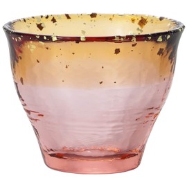 Aderia F-71846 Tsugaru Vidro Sake Cup Guinomi, Akane Sora, 3.2 fl oz (85 ml), Gold Saiyagui Only, Made in Japan