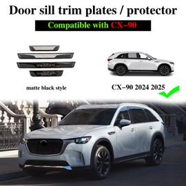 GZBFTDH Door Sill Scuff Plates for Mazda CX-90 2024, Door Entry Guard Accessories Trim Cover, Auto Interior Accessory Kick Panels 4pcs set