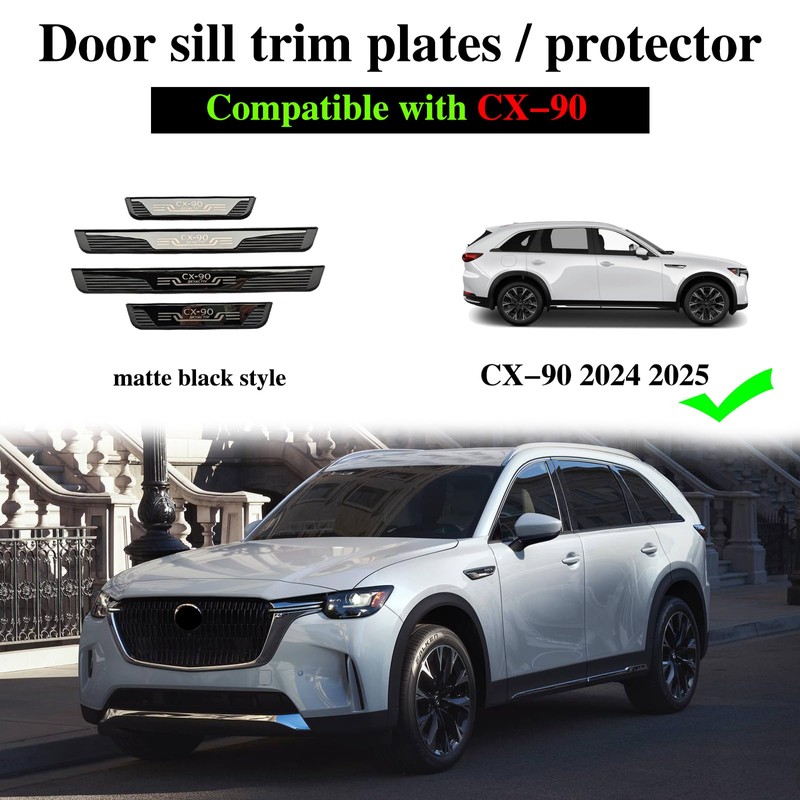 GZBFTDH Door Sill Scuff Plates for Mazda CX-90 2024, Door