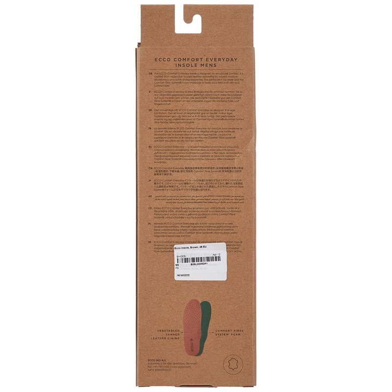 ECCO Men's Comfort Everyday Insole, Lion, 10-10.5