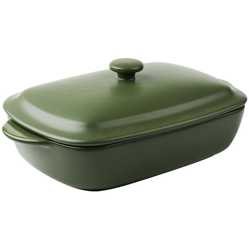 TUSIMI Ceramic Casserole Dish with Lid,33oz Covered Rectangular Baking Dish