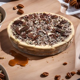 Andy Anand Sugar-Free Caramel Pecan Cheesecake, 9" & 2.8 lbs - Gourmet New York Style, Fresh California Cream Cheese, No Preservatives, Handmade & Decadent