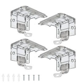 4 PCS Mounting Bracket with Metal Clip, Cordless Shade Bracket for 1" (25mm) PVC Cordless Honeycomb & Pleated Shades Cordless Blinds Headrail Holder Clip