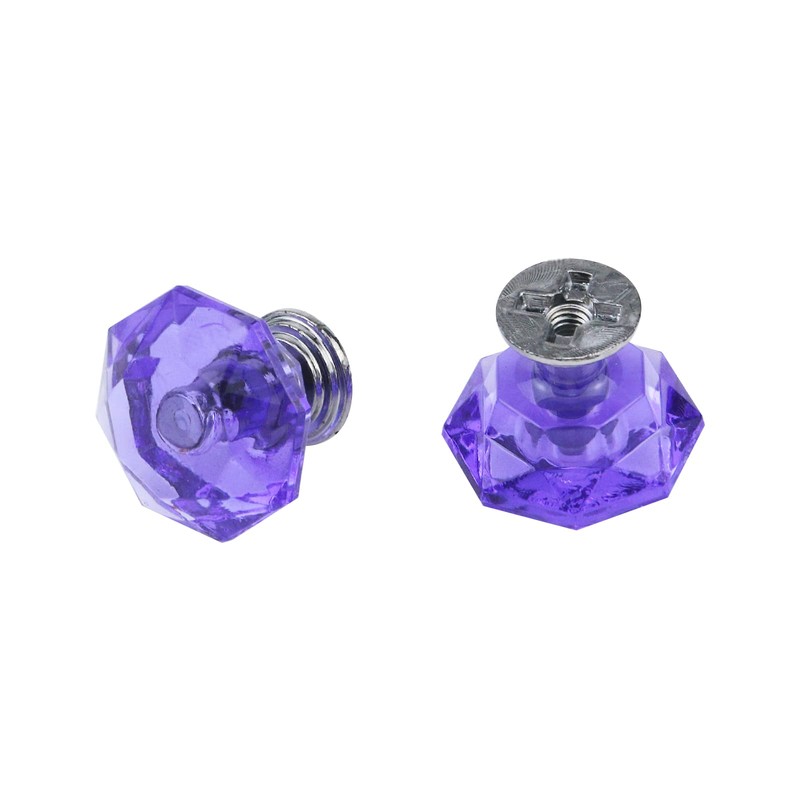 T Tulead Crystal Door Knobs Purple Acrylic Handle Diamond Wardrobe