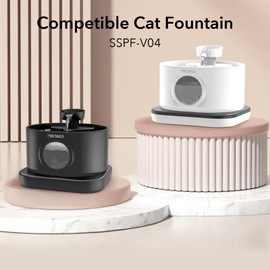 PEKTACO Replacement Filters for Wireless Cat Water Fountain SSPF-V04, 2.8L/95oz Automatic Pet Water Fountain Replacement Filters (8 pack)