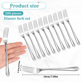 BOHUIZ 200 Pcs Forks Stainless Steel, 7.08 Inches Dinner Forks Silverware Fork for Home Kitchen and Restaurant Dishwasher Safe