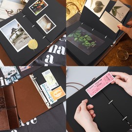 Photo Album Scrapbook Leather Album 21.5 x 17 cm EUBSWA Vintage Photo Book Album with 60 Pages, Anniversary Birthday Gift for Mother Wife Husband Friend