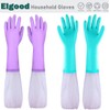 Elgood Deluxe-Waschhandschuhe mit latexfrei, lange Bündchen, Baumwollfutter, Reinigungshandschuhe, 2 Paar
