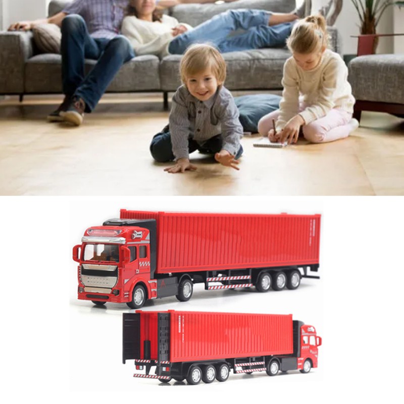 Pull Back Container Truck Toy High Simulation Plastic Alloy Container