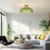 Lamomo Semi Flush Mount Ceiling Light, Upgraded Larger Green Hallway
