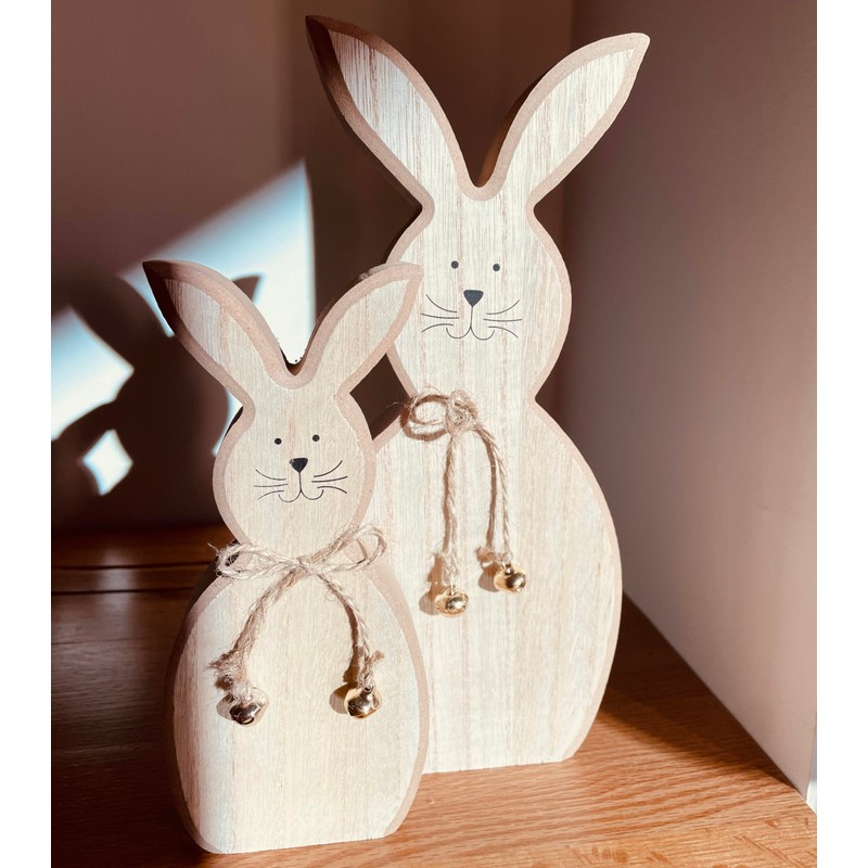 khevga khevga Decorative Easter Bunny Wooden Set of 2