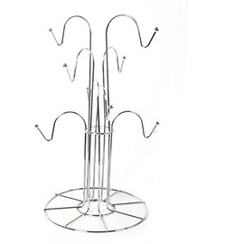 Stylish 6/8 Cup OR Banana Mug Tree Chrome Wire Stand Holder for Home BAR Restaurants (8 Cup Tree)