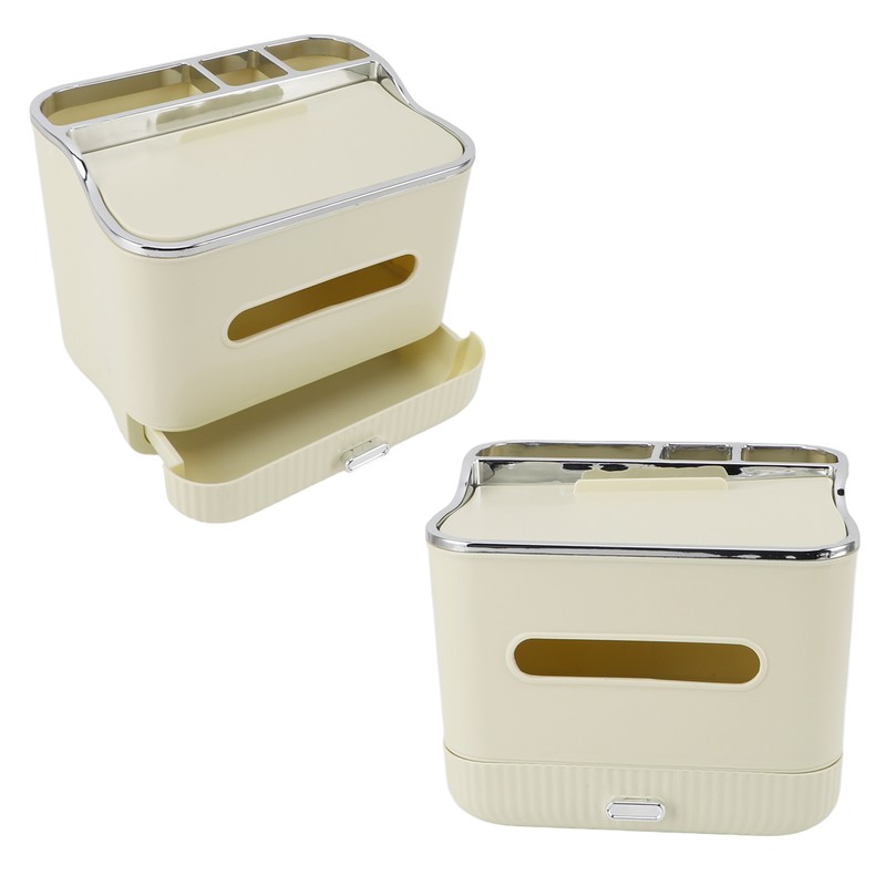 Tissue Box Organizer Multifunctional PP Plastic Space Saving Portable for