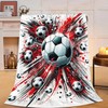 Soccer Blanket Sports Fleece Throw Blanket Super Soft Warm Cozy