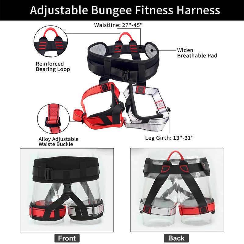 PRIOR FITNESS Bungee Fitness Set, Professional 4D Flying Exercise Bungee